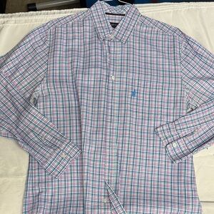 johnnie-O Pink and Blue Plaid Button Down Shirt